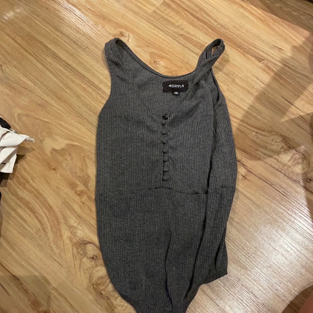 Grey body suit